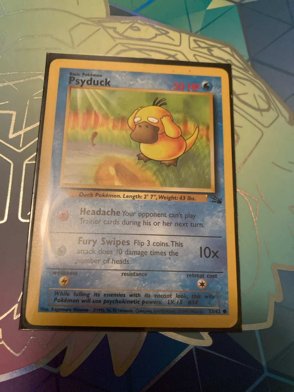 Pokemon Psyduck Card - Blue and Yellow